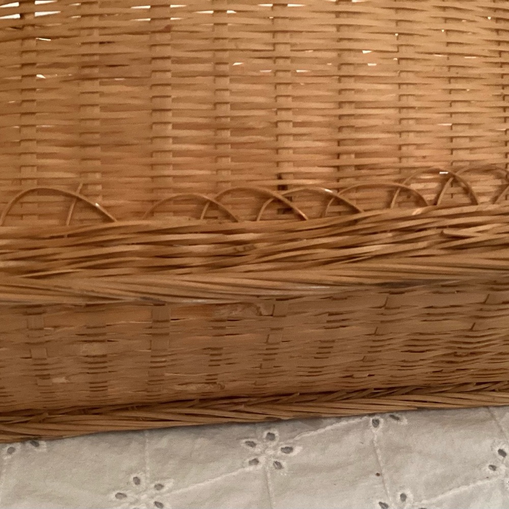 Handwoven Wicker Storage Basket with Carry Handle - Natural Brown - Picture 11 of 12